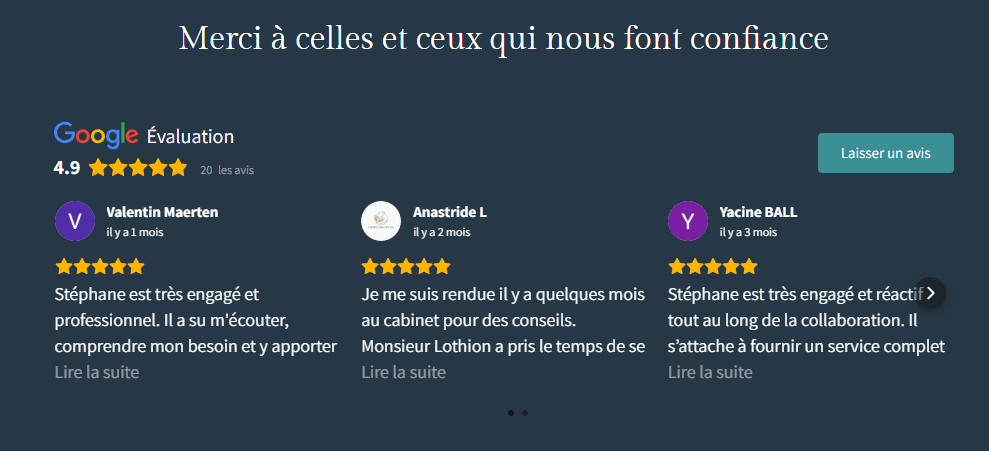 Avis Google - Sirius Patrimoine à Orléans